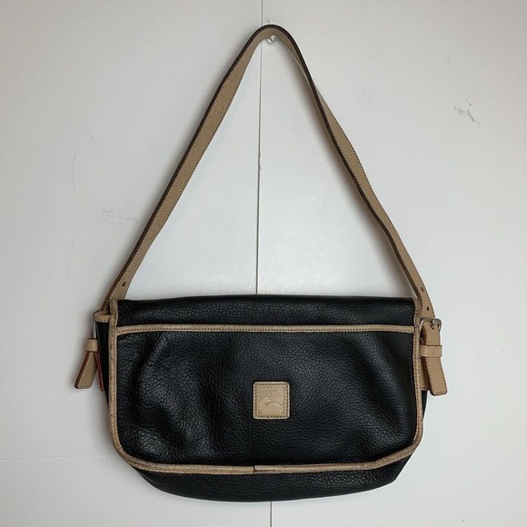Dooney Bourke Purse Vintage Womens Black Leather Adjustable Strap Bag - Picture 2 of 9
